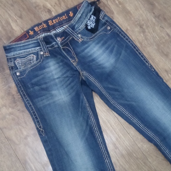 Rock Revival Women's 26 Straight Debbie Embellished Bejeweled Rhinestones NWOT - Picture 4 of 12